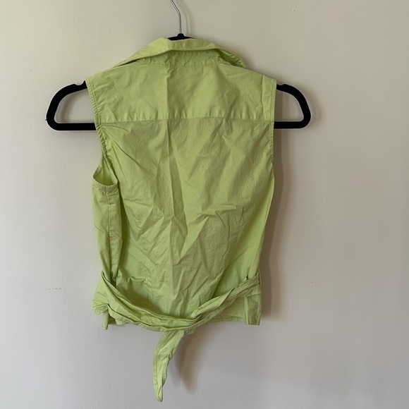 Vintage Green Sleeveless Wrap Top - Picture 3 of 3